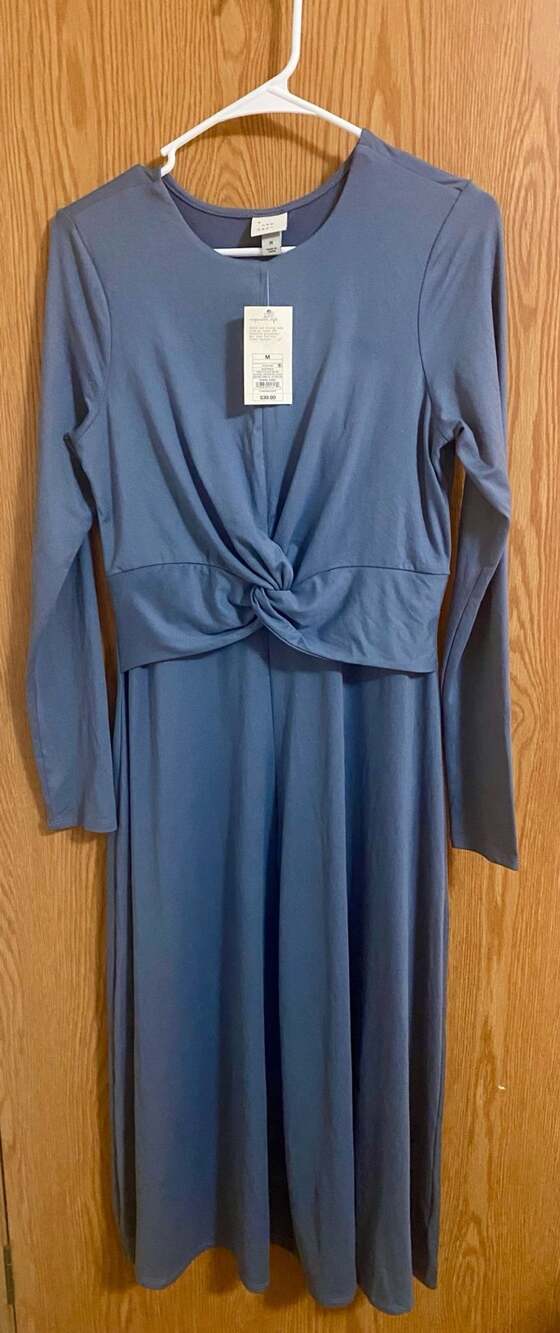 A New Day Women's Long Sleeve Twist-Front Midi Dress